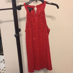 INC Red sequin top